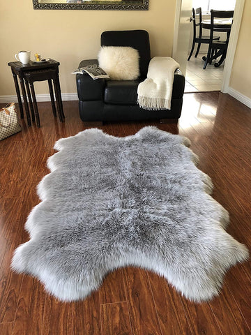 Luxury Faux Sheepskin Shaggy Silky Plush Carpet - Hypoallergenic, Free Shape Rug - lambzydecor.com