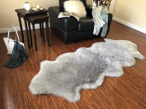 Luxury Faux Sheepskin Shaggy Silky Plush Carpet - Hypoallergenic, Free Shape Rug - lambzydecor.com