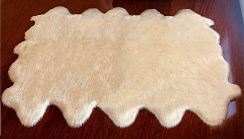 LAMBZY Genuine Sheepskin Silky Area Rug - Thick Strong Bottom Texture Stain Resistant Area Rug - lambzydecor.com