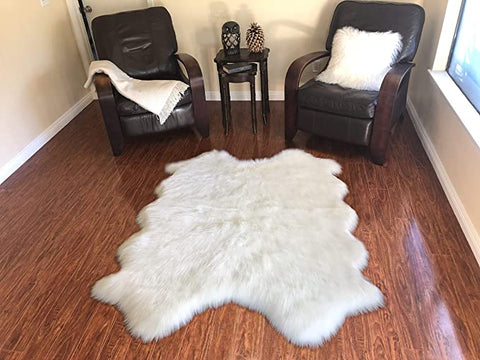 LAMBZY Genuine Sheepskin Silky Area Rug - Thick Strong Bottom Texture Stain Resistant Area Rug - lambzydecor.com