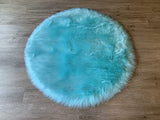 LAMBZY Faux Sheepskin Super Soft Hypoallergenic Silky Round Shag Rug for Living Room, Kids Room, Sofa - lambzydecor.com
