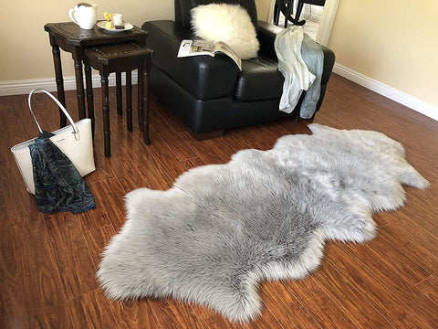 Luxury Faux Sheepskin Shaggy Silky Plush Carpet - Hypoallergenic, Free Shape Rug - lambzydecor.com