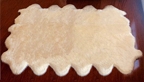 LAMBZY Genuine Sheepskin Silky Area Rug - Thick Strong Bottom Texture Stain Resistant Area Rug - lambzydecor.com