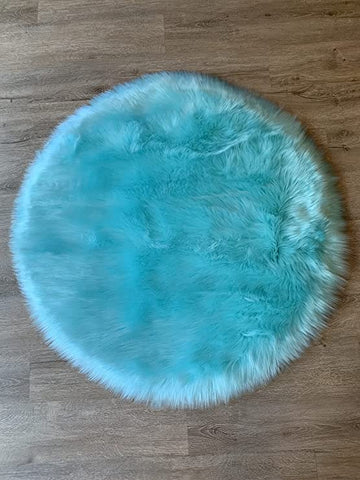 LAMBZY Faux Sheepskin Super Soft Hypoallergenic Silky Round Shag Rug for Living Room, Kids Room, Sofa - lambzydecor.com