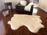 Luxury Faux Sheepskin Shaggy Silky Plush Carpet - Hypoallergenic, Free Shape Rug - lambzydecor.com