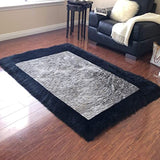 Soft and Durable Faux Sheepskin Rug with Border - Perfect for Any Room - lambzydecor.com