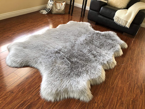 Luxury Faux Sheepskin Shaggy Silky Plush Carpet - Hypoallergenic, Free Shape Rug - lambzydecor.com