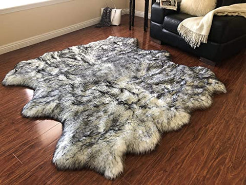 Luxury Faux Sheepskin Shaggy Silky Plush Carpet - Hypoallergenic, Free Shape Rug - lambzydecor.com