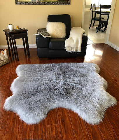 Luxury Faux Sheepskin Shaggy Silky Plush Carpet - Hypoallergenic, Free Shape Rug - lambzydecor.com