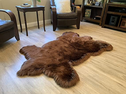 LAMBZY Faux Sheepskin Super Soft Hypoallergenic Silky Shag Bear Rug for Living Room, Kids Room, Sofa - lambzydecor.com
