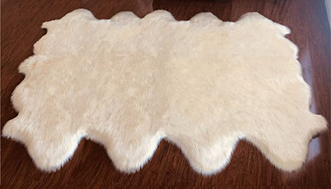 LAMBZY Genuine Sheepskin Silky Area Rug - Thick Strong Bottom Texture Stain Resistant Area Rug - lambzydecor.com