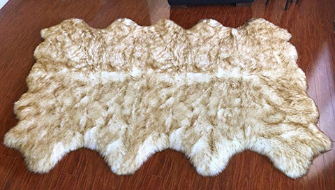 LAMBZY Genuine Sheepskin Silky Area Rug - Thick Strong Bottom Texture Stain Resistant Area Rug - lambzydecor.com