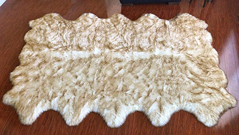 LAMBZY Genuine Sheepskin Silky Area Rug - Thick Strong Bottom Texture Stain Resistant Area Rug - lambzydecor.com