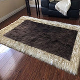 Soft and Durable Faux Sheepskin Rug with Border - Perfect for Any Room - lambzydecor.com