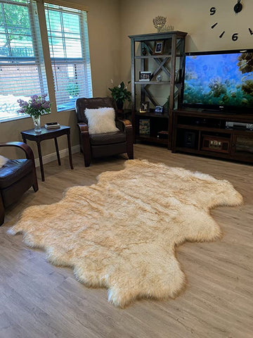 LAMBZY Faux Sheepskin Super Soft Hypoallergenic Silky Shag Rug for Living Room, Kids Room, Sofa - lambzydecor.com