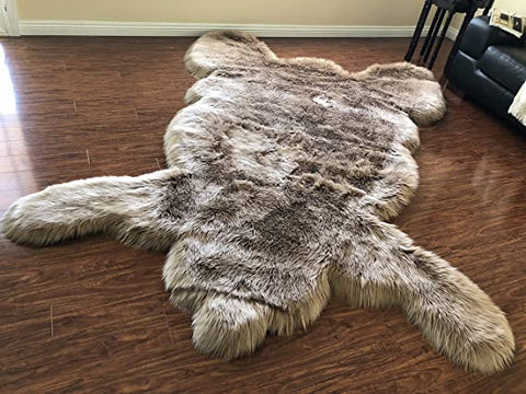 LAMBZY Faux Sheepskin Super Soft Hypoallergenic Silky Shag Bear Rug for Living Room, Kids Room, Sofa - lambzydecor.com