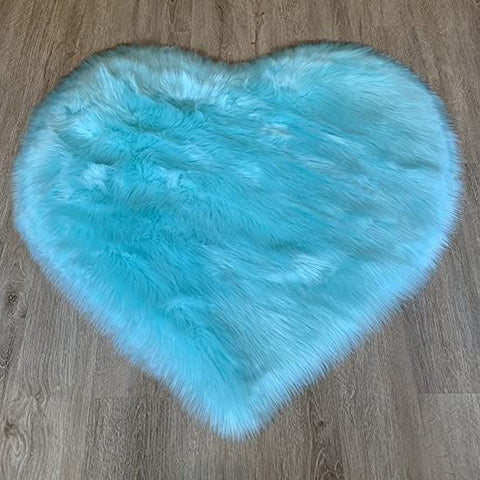 LAMBZY Faux Sheepskin Super Soft Hypoallergenic Heart Shaped Shag Rug for Living Room, Kids Room, Sofa - lambzydecor.com