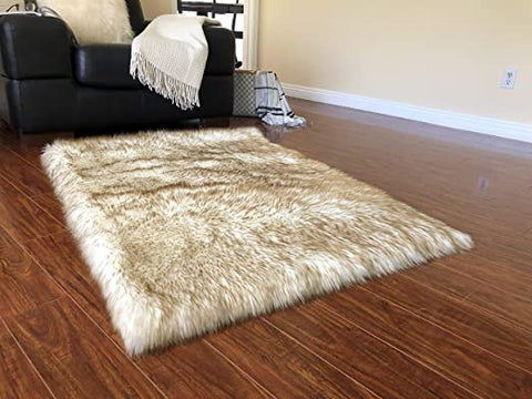 LAMBZY Faux Sheepskin Super Soft Hypoallergenic Square Area Rug Plush Fur Premium Shag - lambzydecor.com