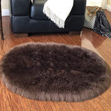 LAMBZY Faux Sheepskin Hypoallergenic Oval Silky Shag Rug - lambzydecor.com