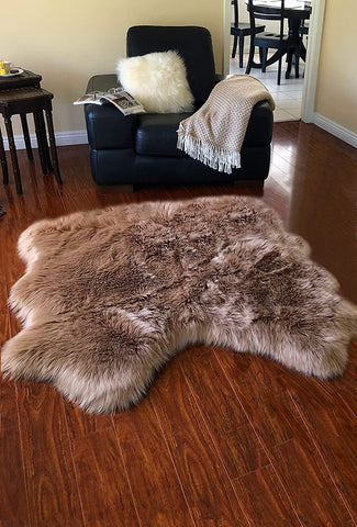 Luxury Faux Sheepskin Shaggy Silky Plush Carpet - Hypoallergenic, Free Shape Rug - lambzydecor.com