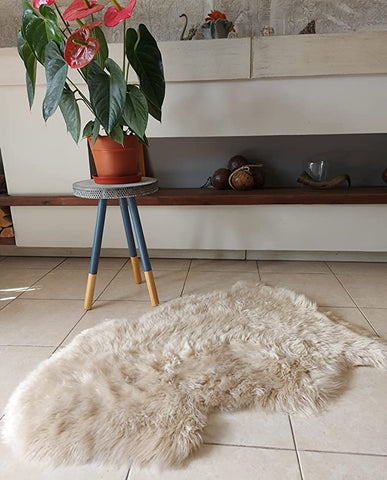 LAMBZY Genuine Sheepskin Silky Area Rug - Thick Strong Bottom Texture Stain Resistant Area Rug - lambzydecor.com