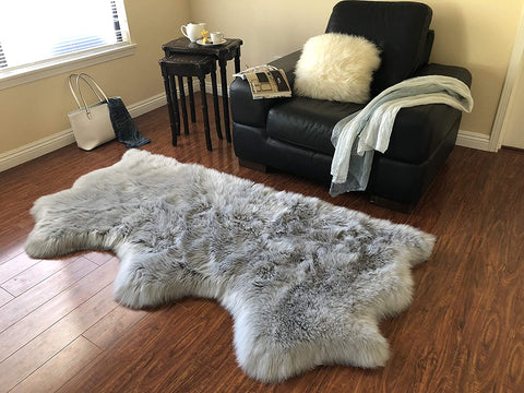 Luxury Faux Sheepskin Shaggy Silky Plush Carpet - Hypoallergenic, Free Shape Rug - lambzydecor.com