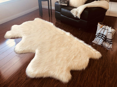 Luxury Faux Sheepskin Shaggy Silky Plush Carpet - Hypoallergenic, Free Shape Rug - lambzydecor.com