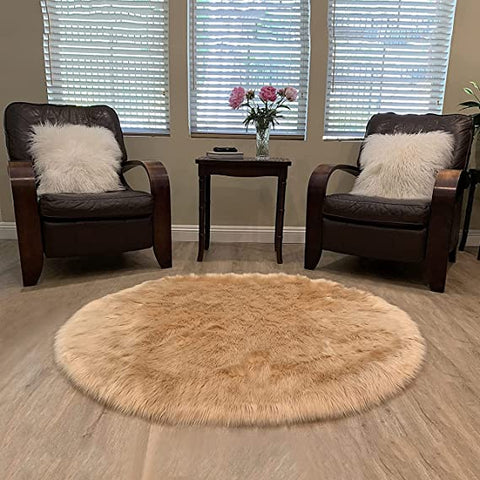 Luxury Faux Sheepskin Fur Rug, Fluffy Area Rug, Non-Slip Home Décor Accent - lambzydecor.com