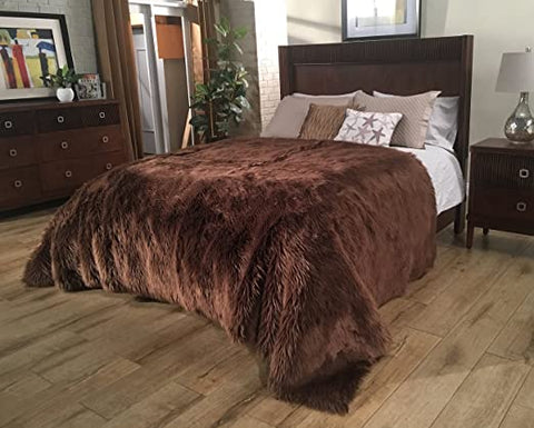 Super Soft Faux Sheepskin Silky Shag Bedspread - lambzydecor.com
