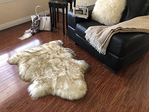Luxury Faux Sheepskin Shaggy Silky Plush Carpet - Hypoallergenic, Free Shape Rug - lambzydecor.com