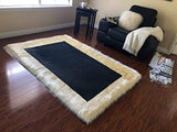 Versatile Faux Sheepskin Border Rug - Adds Coziness to Your Living Space - lambzydecor.com