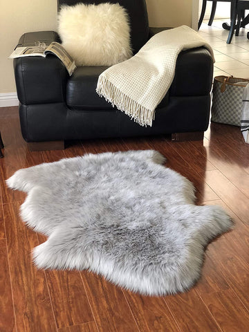 Luxury Faux Sheepskin Shaggy Silky Plush Carpet - Hypoallergenic, Free Shape Rug - lambzydecor.com