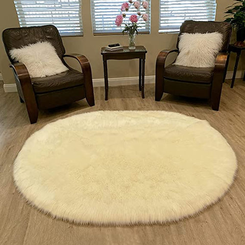 Luxury Faux Sheepskin Fur Rug, Fluffy Area Rug, Non-Slip Home Décor Accent - lambzydecor.com