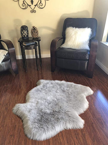LAMBZY Genuine Sheepskin Silky Area Rug - Thick Strong Bottom Texture Stain Resistant Area Rug - lambzydecor.com