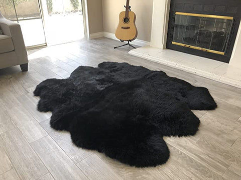 LAMBZY Genuine Sheepskin Silky Area Rug - Thick Strong Bottom Texture Stain Resistant Area Rug - lambzydecor.com