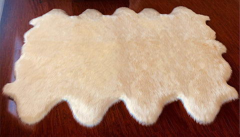 Luxury Faux Sheepskin Shaggy Silky Plush Carpet - Hypoallergenic, Free Shape Rug - lambzydecor.com