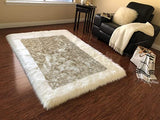LAMBZY Faux Sheepskin White Border Area - lambzydecor.com