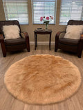 LAMBZY Faux Sheepskin Super Soft Hypoallergenic Silky Round Shag Rug for Living & Kids Room, Sofa - lambzydecor.com