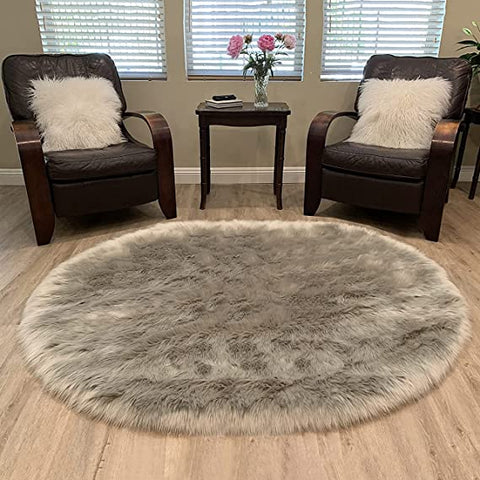 Luxury Faux Sheepskin Fur Rug, Fluffy Area Rug, Non-Slip Home Décor Accent - lambzydecor.com