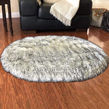 LAMBZY Faux Sheepskin Hypoallergenic Oval Silky Shag Rug - lambzydecor.com
