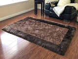 Versatile Faux Sheepskin Border Rug - Adds Coziness to Your Living Space - lambzydecor.com