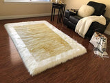 LAMBZY Faux Sheepskin White Border Area - lambzydecor.com