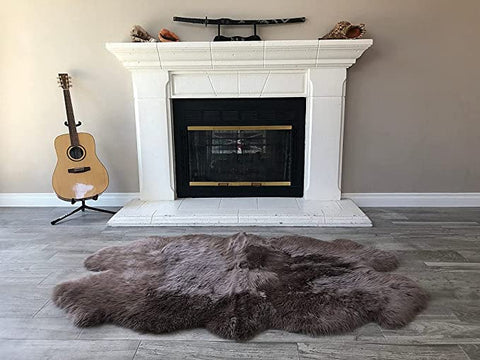 LAMBZY Genuine Sheepskin Silky Area Rug - Thick Strong Bottom Texture Stain Resistant Area Rug - lambzydecor.com
