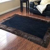 Soft and Durable Faux Sheepskin Rug with Border - Perfect for Any Room - lambzydecor.com
