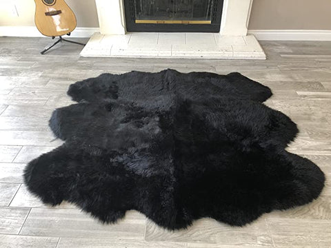 LAMBZY Genuine Sheepskin Silky Area Rug - Thick Strong Bottom Texture Stain Resistant Area Rug - lambzydecor.com
