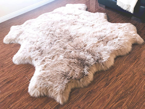 Luxury Faux Sheepskin Shaggy Silky Plush Carpet - Hypoallergenic, Free Shape Rug - lambzydecor.com