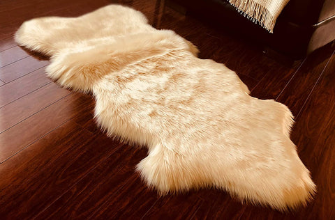 Luxury Faux Sheepskin Shaggy Silky Plush Carpet - Hypoallergenic, Free Shape Rug - lambzydecor.com
