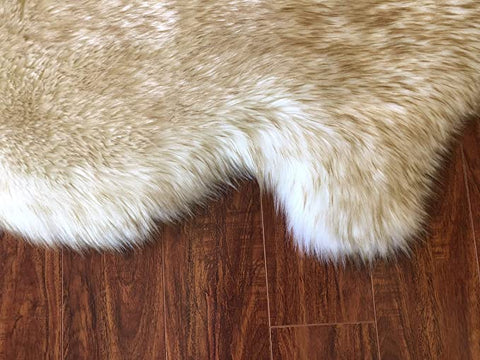 LAMBZY Genuine Sheepskin Silky Area Rug - Thick Strong Bottom Texture Stain Resistant Area Rug - lambzydecor.com
