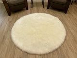 LAMBZY Faux Sheepskin Super Soft Hypoallergenic Silky Round Shag Rug for Living & Kids Room, Sofa - lambzydecor.com