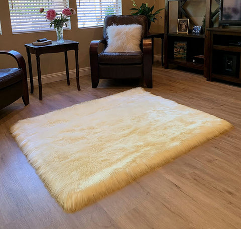 LAMBZY Faux Sheepskin Super Soft Hypoallergenic Silky Shag Rug for Living Room, Kids Room, Sofa - lambzydecor.com